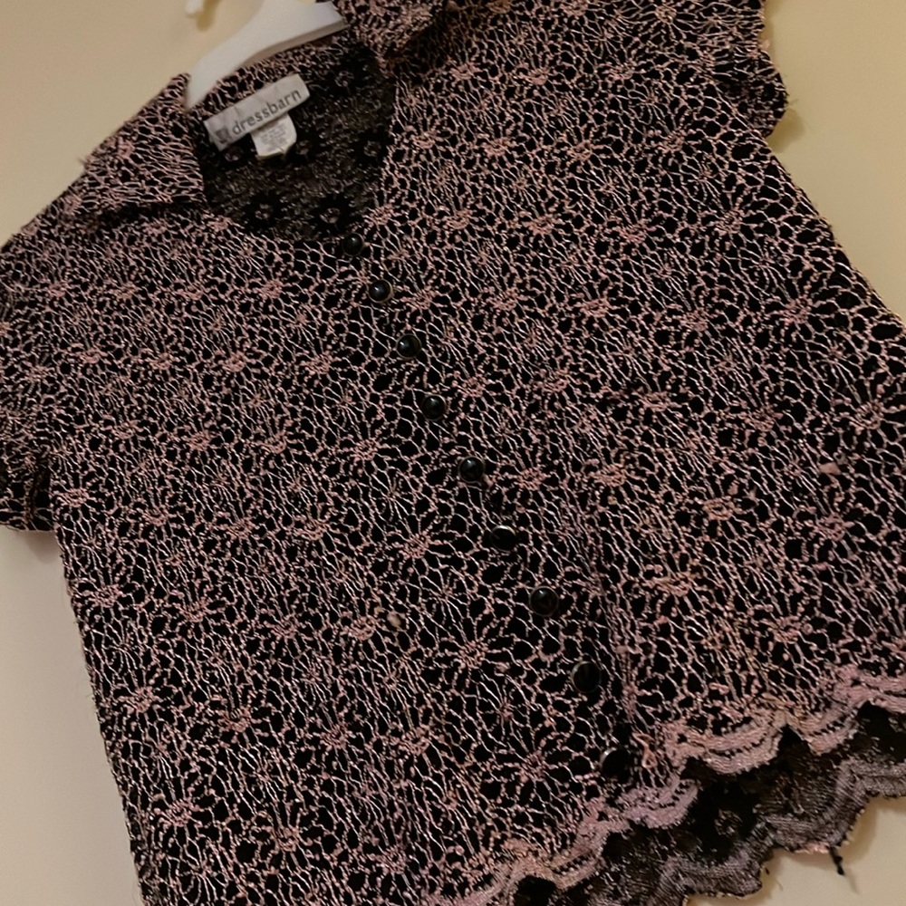 Dressbarn Black and Pink Women's Top